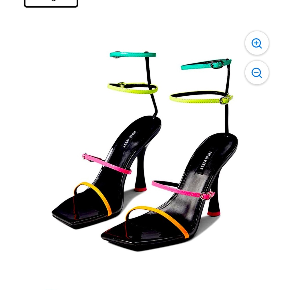 Neon strappy heels